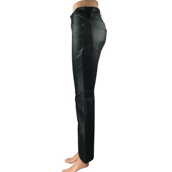 NEW Banana Republic Black Faux Vegan Leather Mid Rise Flared Bootcut Pants Sz 24 - Picture 9 of 10